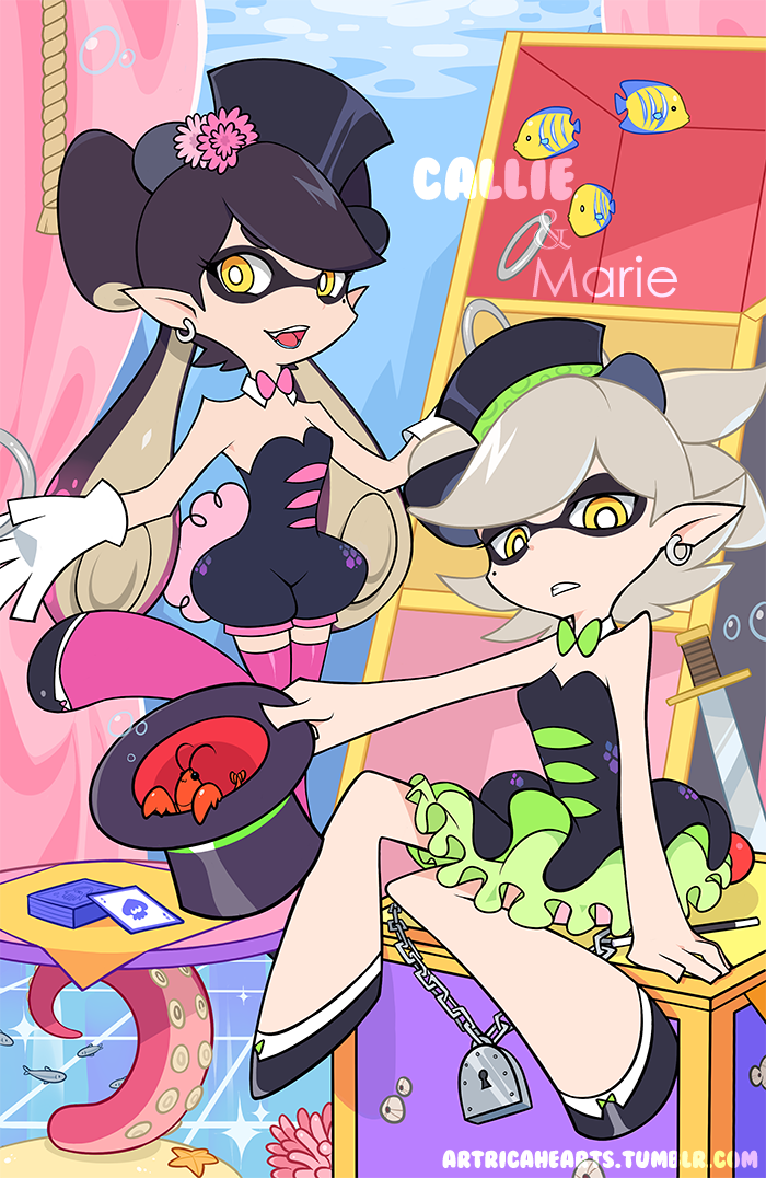 callie and marie (splatoon and 2 more) drawn by jiayi