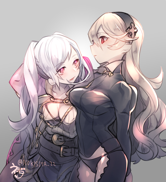 female corrin and female robin (fire emblem and 3 more) drawn by negiwo