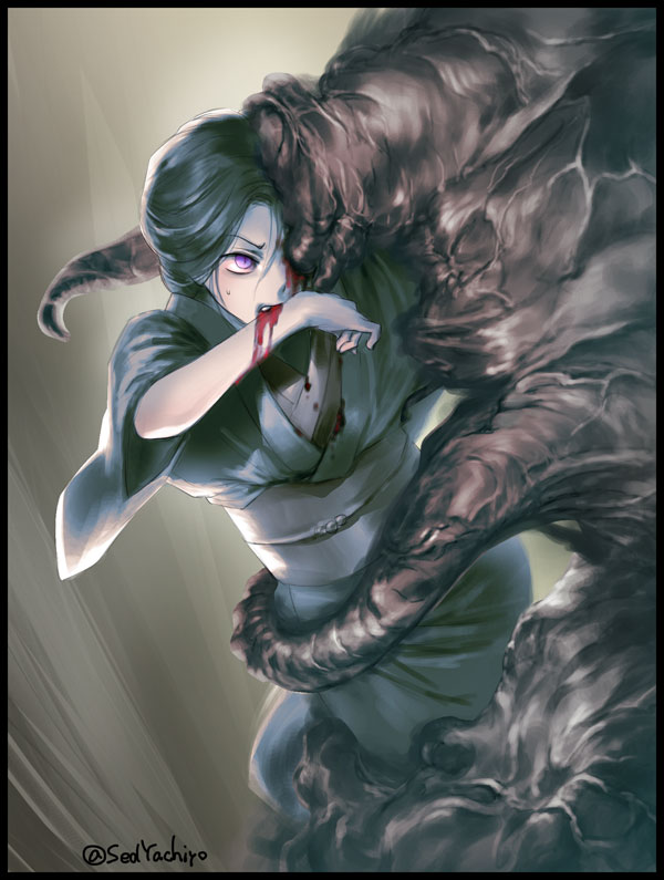 kibutsuji muzan and tamayo (kimetsu no yaiba) drawn by sedyachiyo