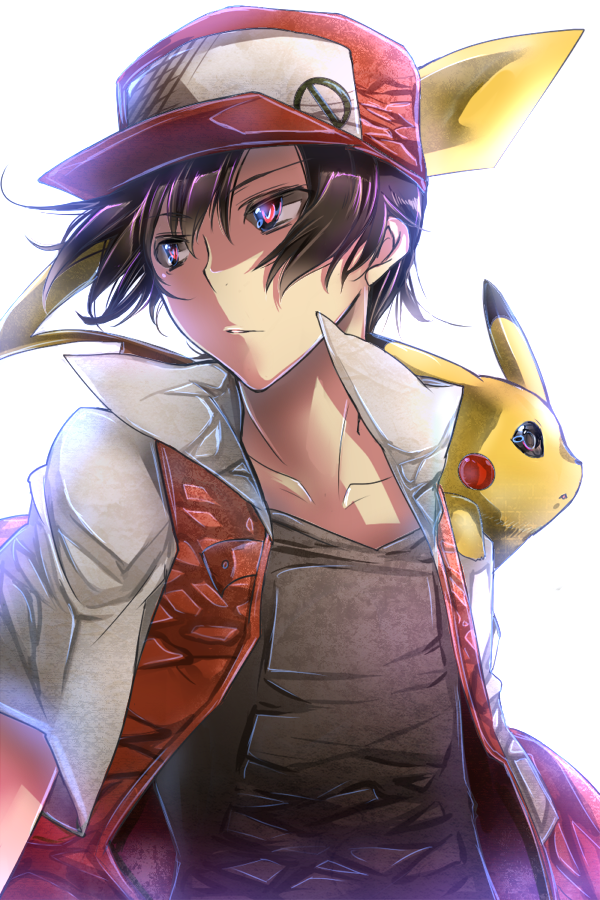 pikachu, red, and pixiv red (pokemon and 1 more) drawn by yuzo