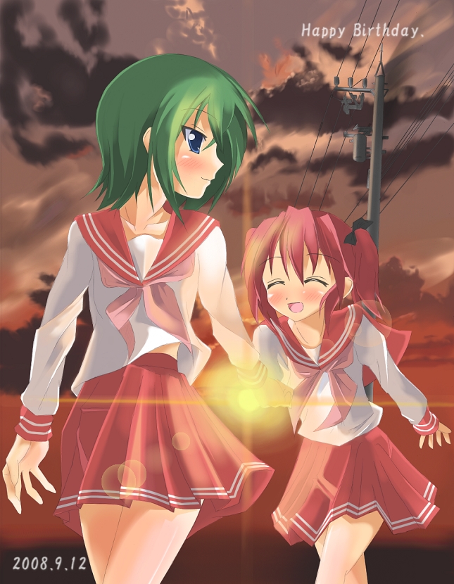 kobayakawa yutaka and iwasaki minami (lucky star) drawn by kuroinu_(sonoba_shinogi)