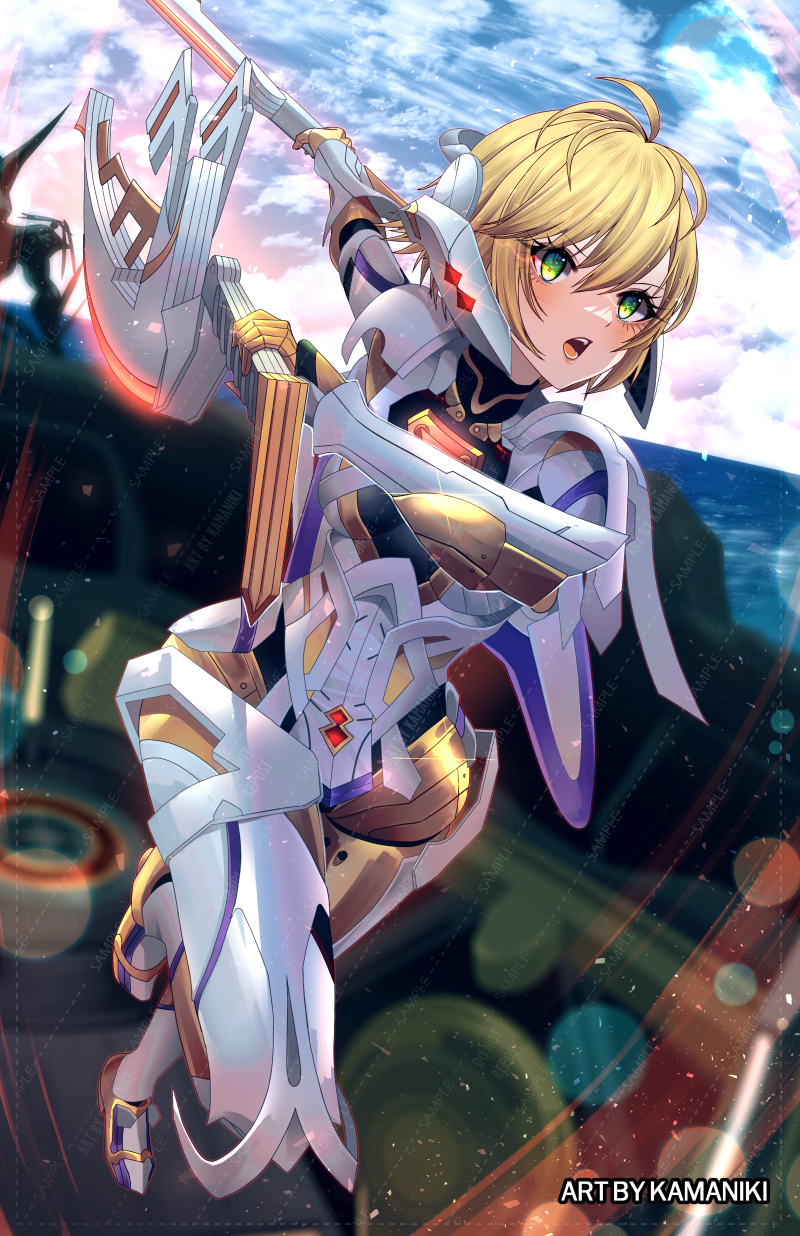 fiora and mecha-fiora (xenoblade chronicles and 1 more) drawn by kamaniki