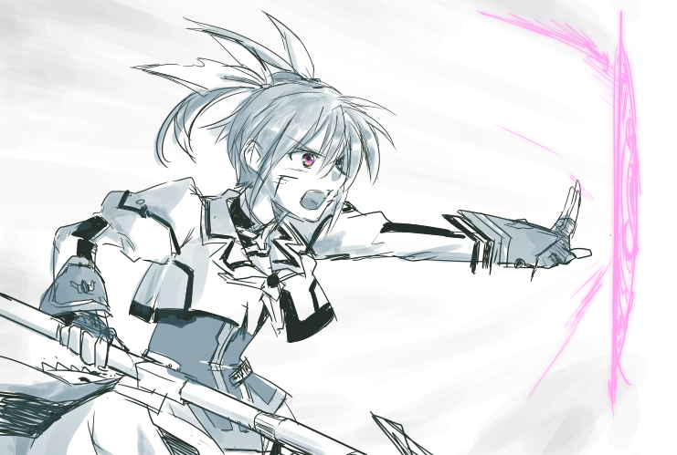 takamachi nanoha and raising heart (lyrical nanoha and 3 more) drawn by kano_penguin
