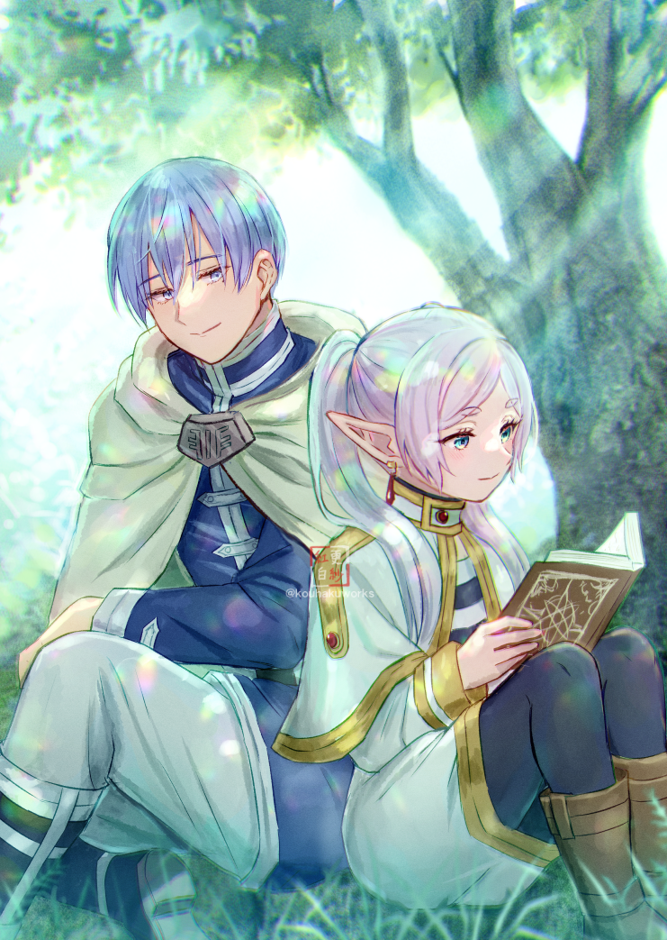 frieren and himmel (sousou no frieren) drawn by sarasa_kouhaku