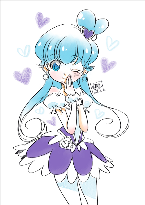 shirayuki hime and cure princess (precure and 1 more) drawn by venuscho