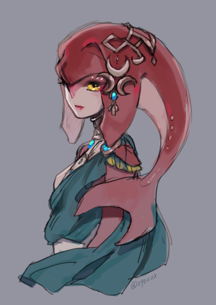 mipha (the legend of zelda and 1 more) drawn by yanagi_(xcolors1)
