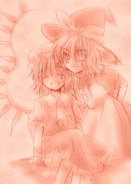 kirisame marisa and flandre scarlet (touhou) drawn by kokono_coco