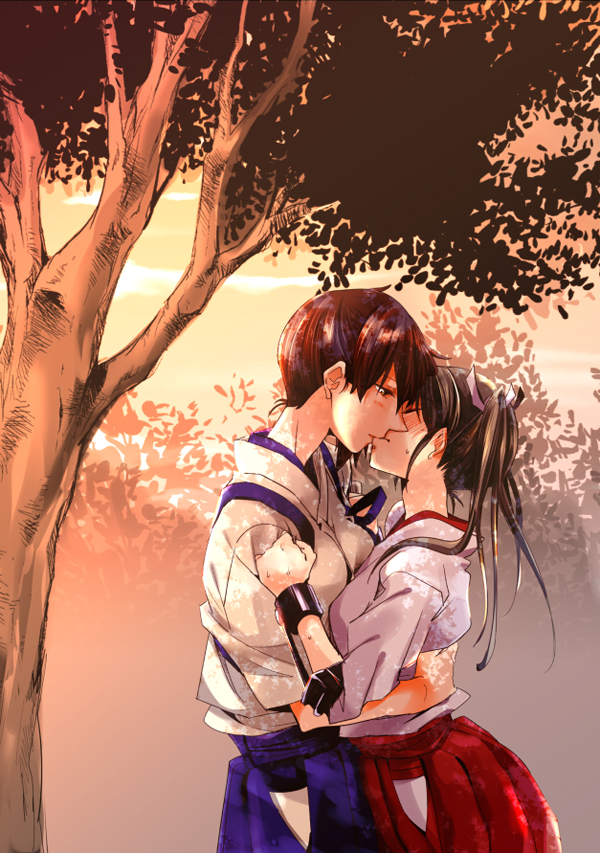 kaga and zuikaku (kantai collection) drawn by sora_(sky_s04)