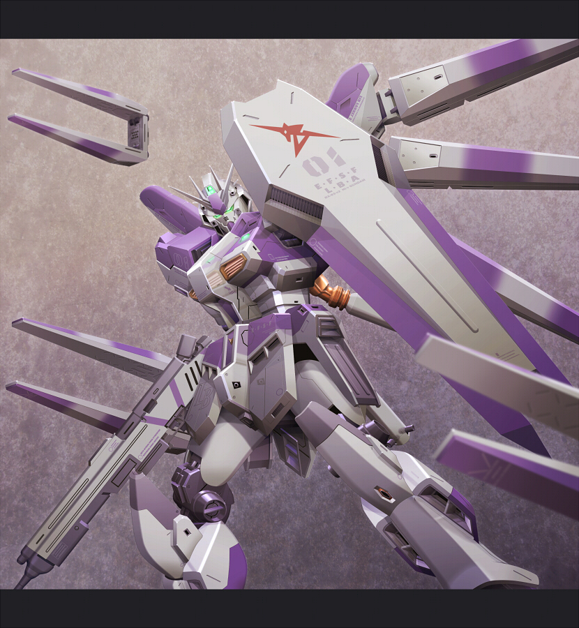 hi-nu gundam (gundam and 2 more) drawn by reigan