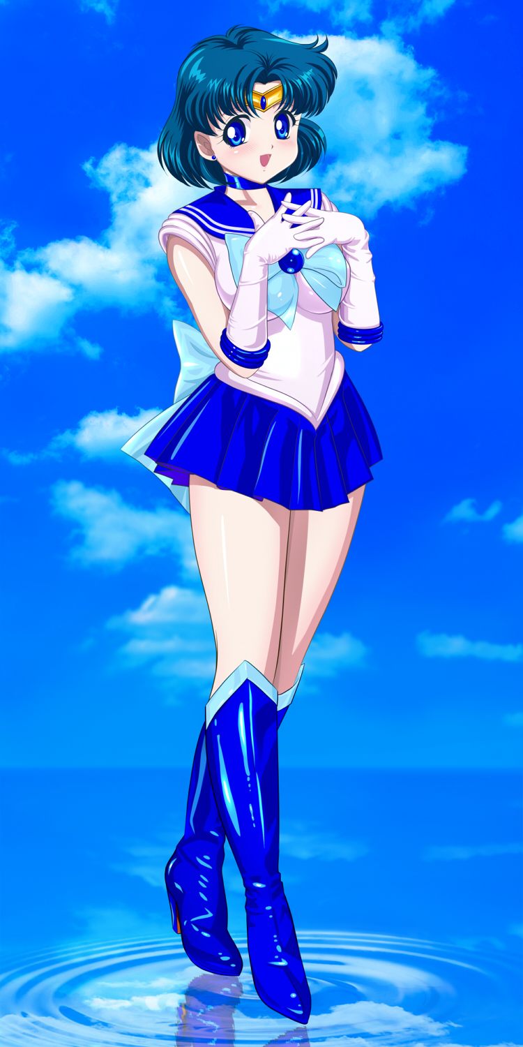 mizuno ami and sailor mercury (bishoujo senshi sailor moon) drawn by pirochi