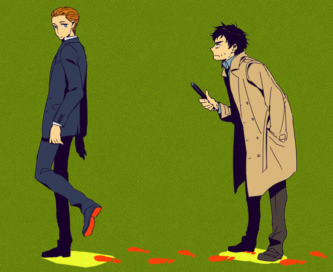 r daneel olivaw and elijah baley (the caves of steel) drawn by kurosuke_(nora)