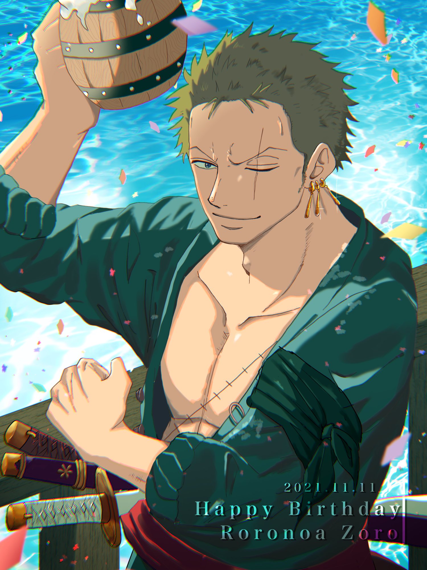 Roronoa Zoro One Piece Drawn By Suzu Suzuran Piece Danbooru