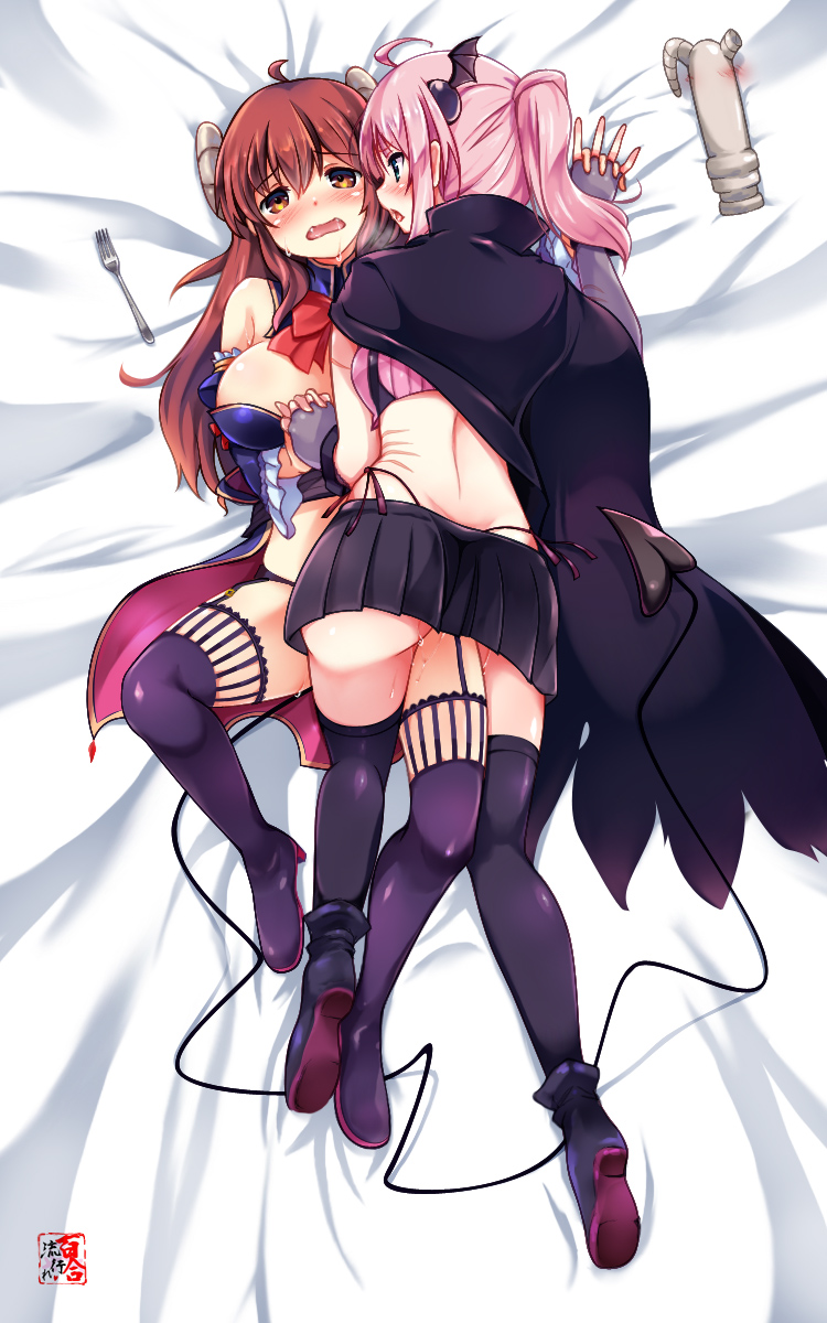 yoshida yuuko, chiyoda momo, and lilith (machikado mazoku) drawn by kemoyuri