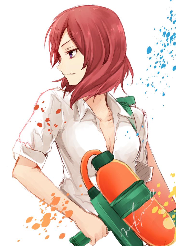 nishikino maki (love live! and 3 more) drawn by yukihama