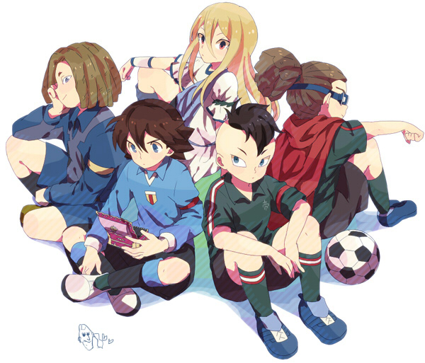 afuro terumi, kidou yuuto, fudou akio, fideo aldena, kageyama reiji, and 1 more (inazuma eleven) drawn by tomare_(akashingou)