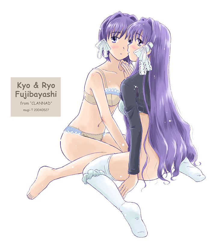 fujibayashi kyou and fujibayashi ryou (clannad) drawn by takahashi_mugi