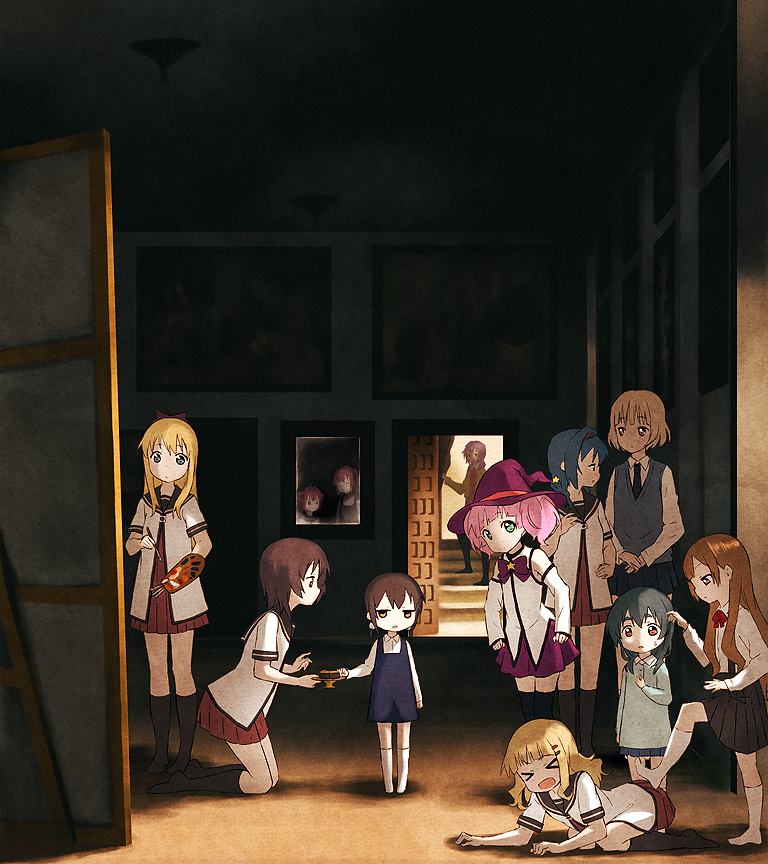 toshinou kyouko, akaza akari, funami yui, oomuro sakurako, yoshikawa chinatsu, and 8 more (yuruyuri and 1 more) drawn by saiko_dagashi
