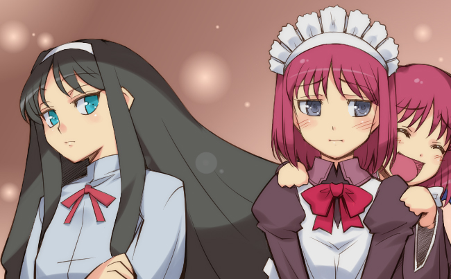 tohno akiha, kohaku, and hisui (tsukihime) drawn by hairu