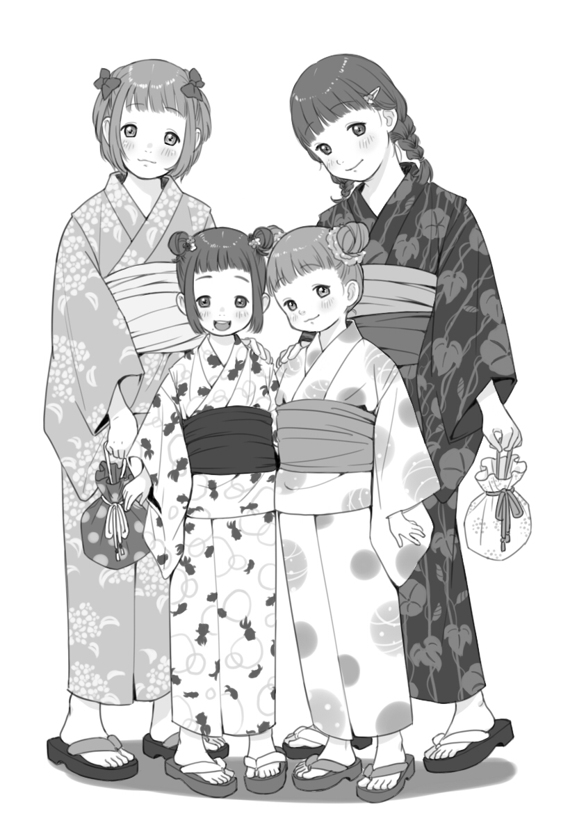 yume, rina, nina, and ruri (original) drawn by shiratama_(pixiv_89836035)