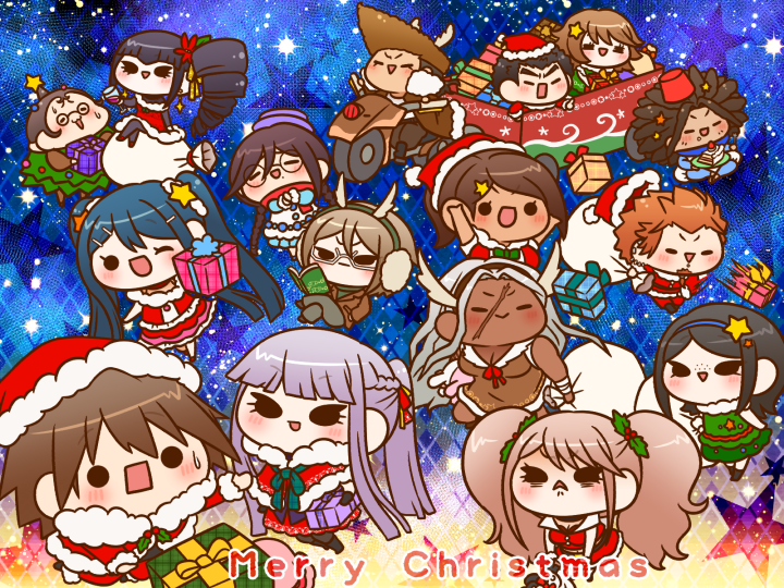 kirigiri kyoko, enoshima junko, monokuma, naegi makoto, celestia ludenberg, and 12 more (danganronpa and 1 more) drawn by yumaru_(marumarumaru)
