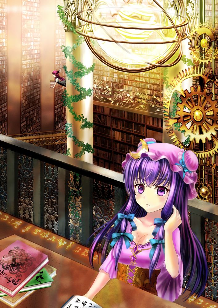 patchouli knowledge and koakuma (touhou) drawn by uemura_shun