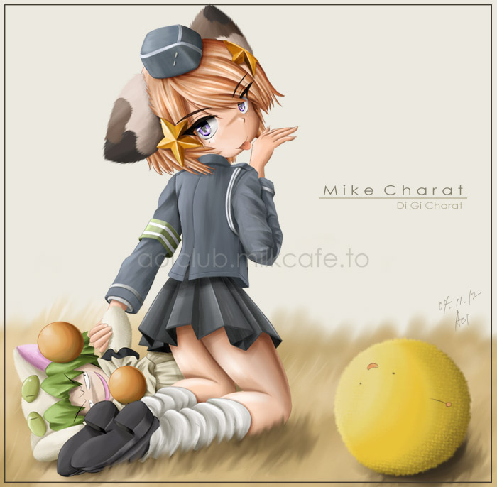 dejiko, gema, and mike (di gi charat and 1 more) drawn by gekkou_aoi