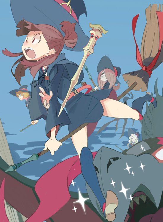 kagari atsuko, diana cavendish, sucy manbavaran, and lotte jansson (little witch academia) drawn by yuuki_(irodo_rhythm)