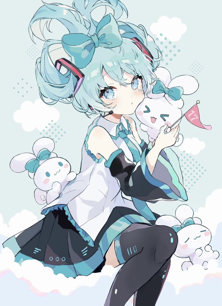 hatsune miku, cinnamoroll, and cinnamiku (vocaloid and 2 more) drawn by zane290