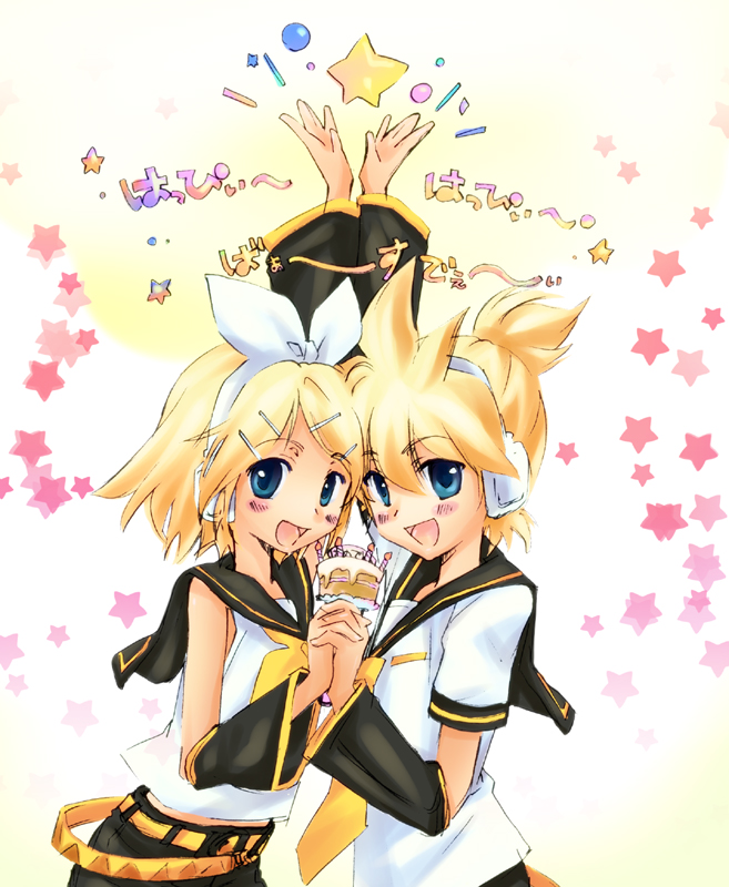 kagamine rin and kagamine len (vocaloid) drawn by kawagoe_pochi