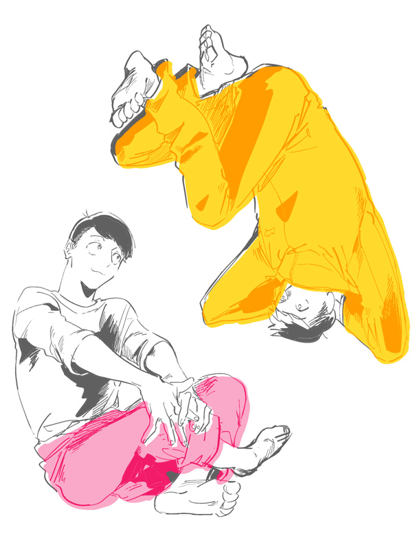 matsuno jyushimatsu and matsuno todomatsu (osomatsu and 1 more) drawn by denzou_(50021106)