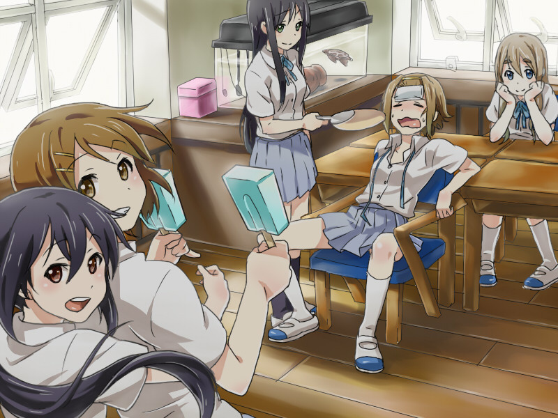 akiyama mio, nakano azusa, hirasawa yui, tainaka ritsu, kotobuki tsumugi, and 1 more (k-on!) drawn by suzaku_(zaku6584)