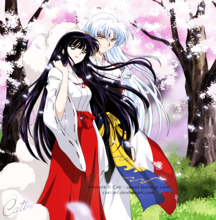 sesshoumaru and kikyou (inuyasha) drawn by cati