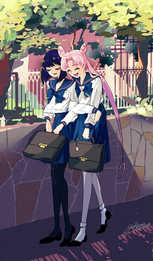 chibi usa and tomoe hotaru (bishoujo senshi sailor moon) drawn by yukinami_(paru26i)