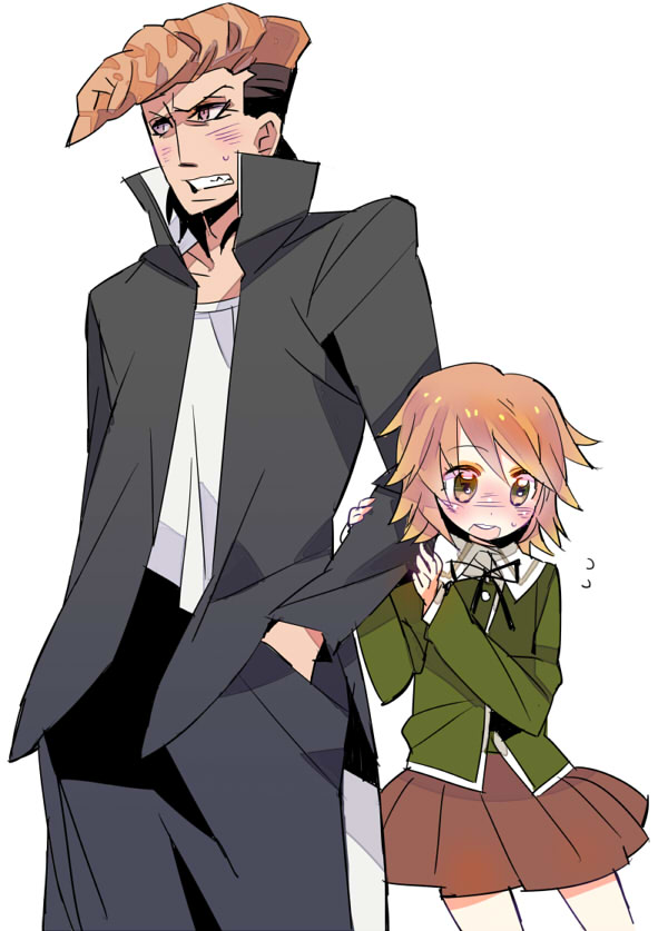 fujisaki chihiro and owada mondo (danganronpa and 1 more) drawn by kuma_jet