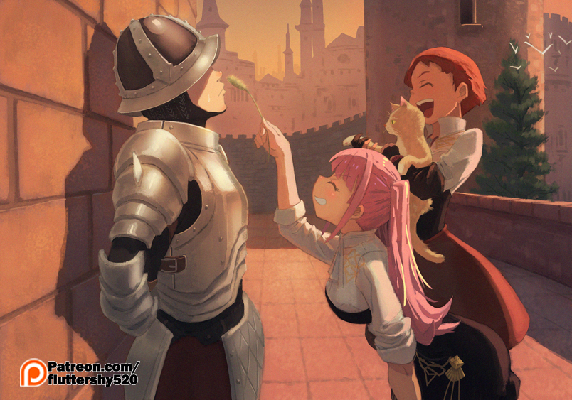 hilda valentine goneril, leonie pinelli, and gatekeeper (fire emblem and 1 more) drawn by green_little