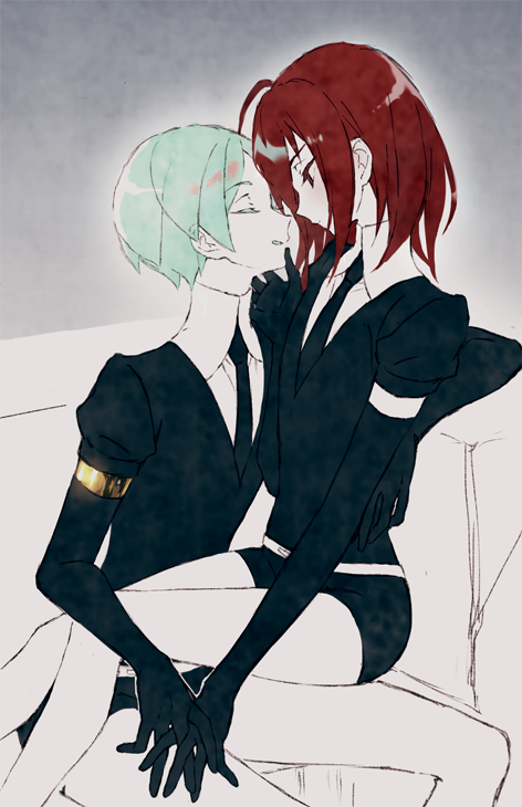 phosphophyllite and cinnabar (houseki no kuni) drawn by k22968982