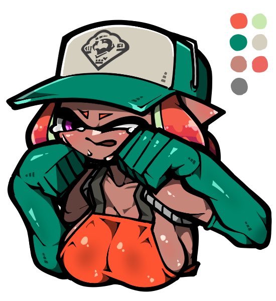inkling player character and inkling girl (splatoon) drawn by name_omoitukan2