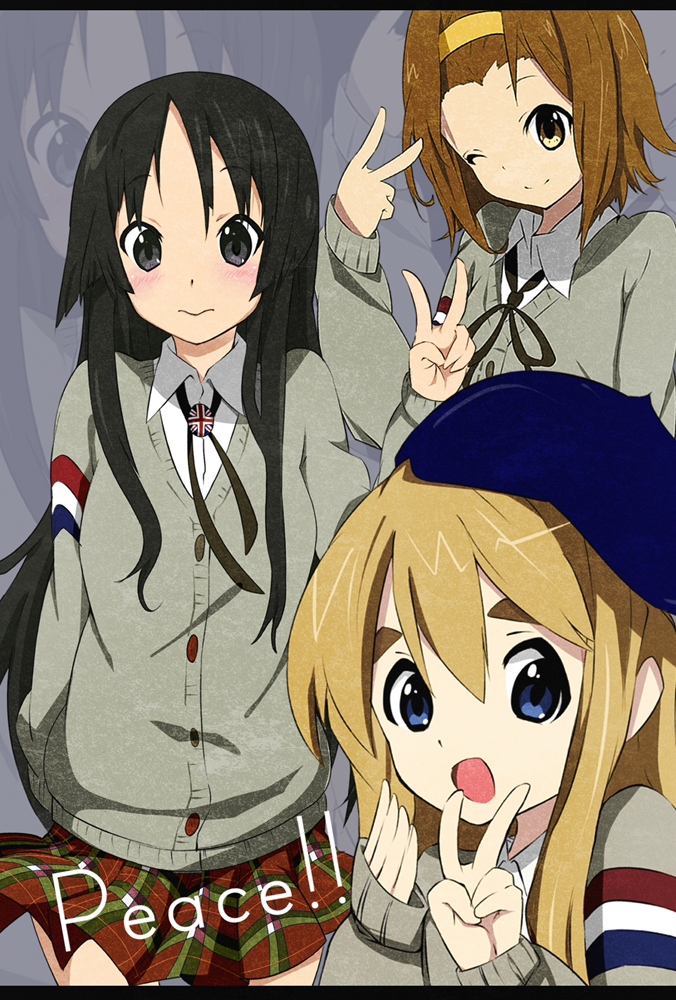 akiyama mio, tainaka ritsu, and kotobuki tsumugi (k-on! and 1 more) drawn by aru923