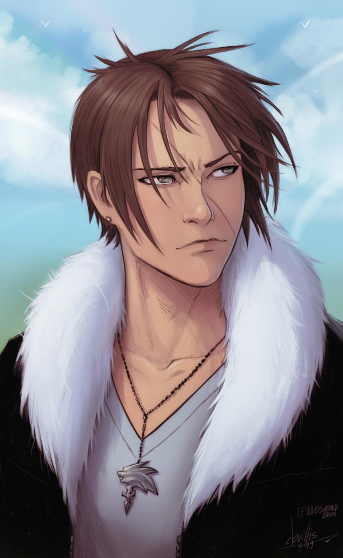 squall leonhart (final fantasy and 1 more) drawn by devilhs