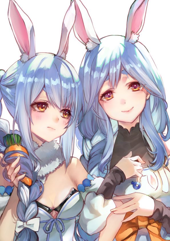 usada pekora, don-chan, and pekomama (hololive) drawn by hinagi_kei