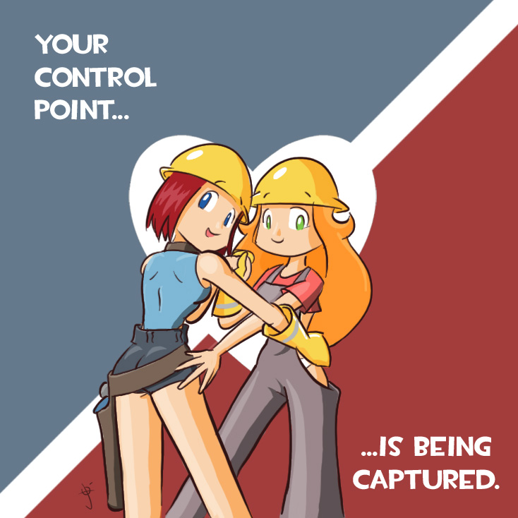 engineer, red engineer, and blu engineer (team fortress 2) drawn by josue_pereira