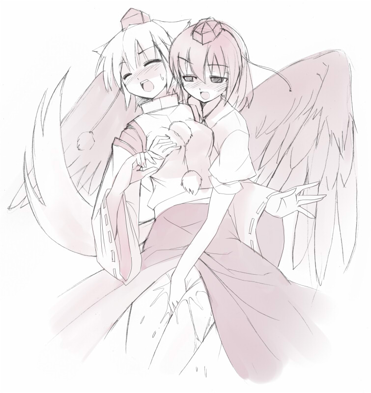 shameimaru aya and inubashiri momiji (touhou) drawn by seo_tatsuya