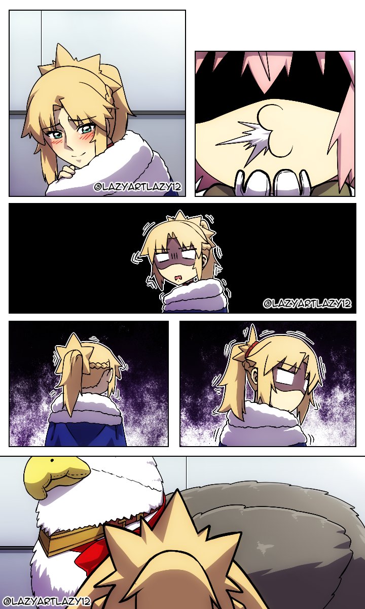 astolfo, mordred, and hippogriff (fate and 1 more) drawn by lazyartlazy12 and tyrnickleback
