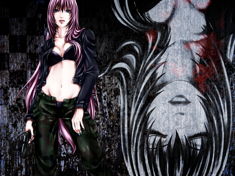 megurine luka (vocaloid and 1 more) drawn by achikoako