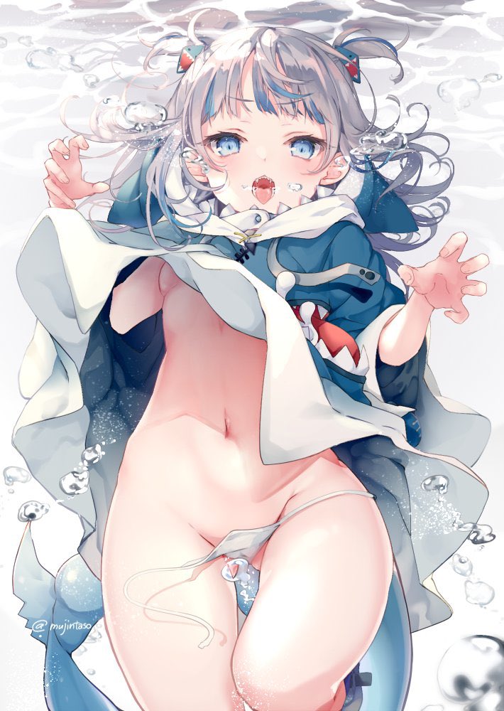gawr gura (hololive and 1 more) drawn by muzin_chan