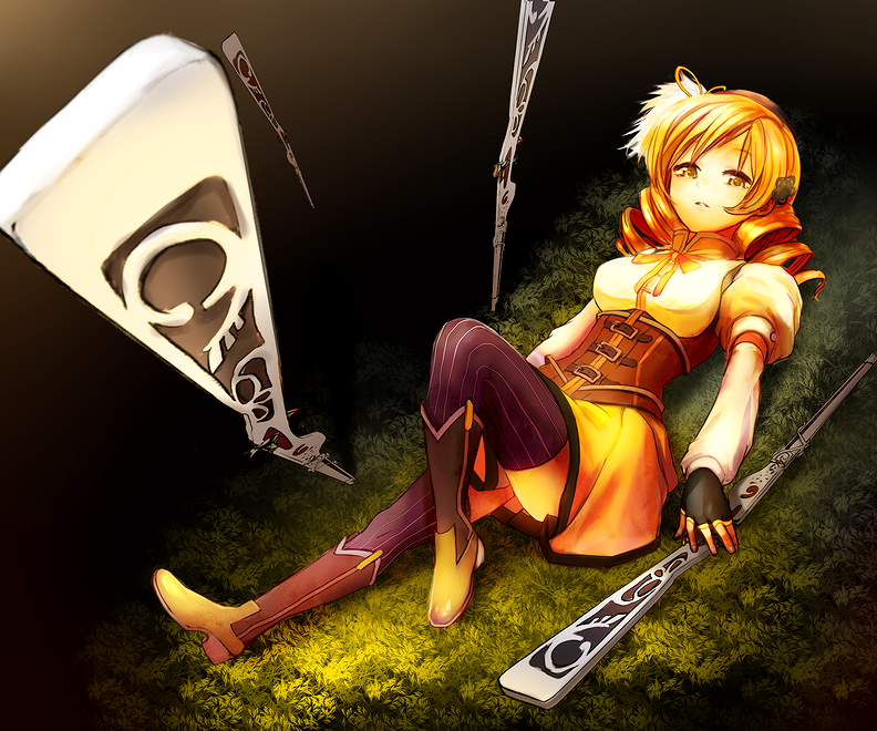 tomoe mami (mahou shoujo madoka magica) drawn by chirigami-san