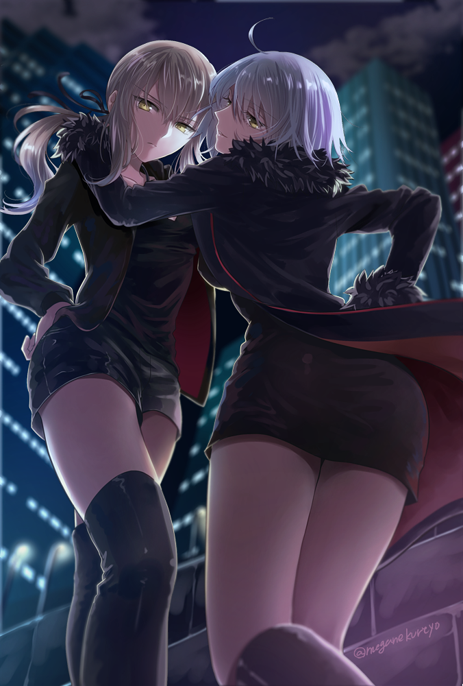 artoria pendragon, jeanne d'arc alter, and saber alter (fate and 1 more) drawn by omizu_(omz)