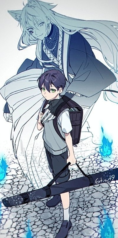 kenmochi touya and fushimi gaku (nijisanji) drawn by 6tnut9