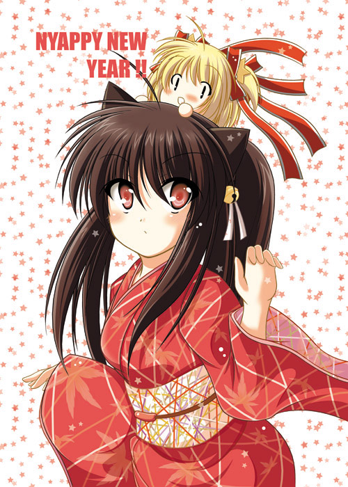 natsume rin and kamikita komari (little busters!) drawn by fuyu_matsuri