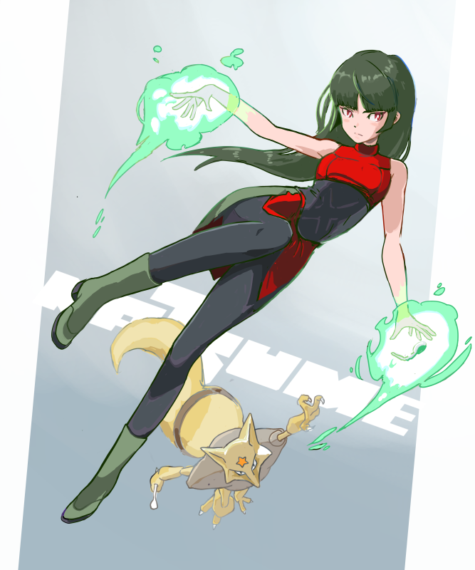 sabrina and kadabra (pokemon and 1 more) drawn by hozuki